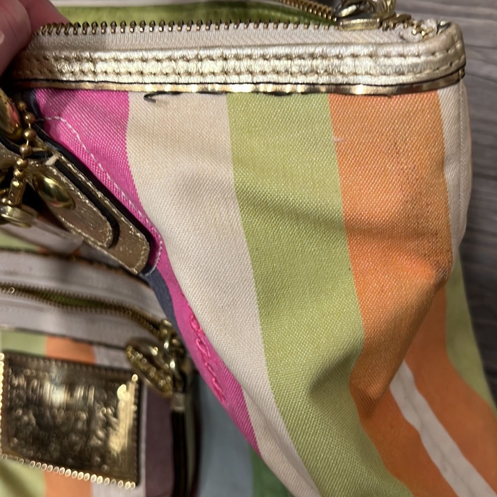 Vintage Coach Poppy Heritage Legacy Stripe Tote/Satchel Bag - Picture 8 of 16